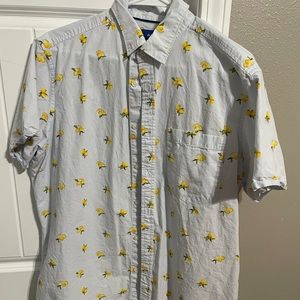 Lemon Patterned Casual Button Down Shirt